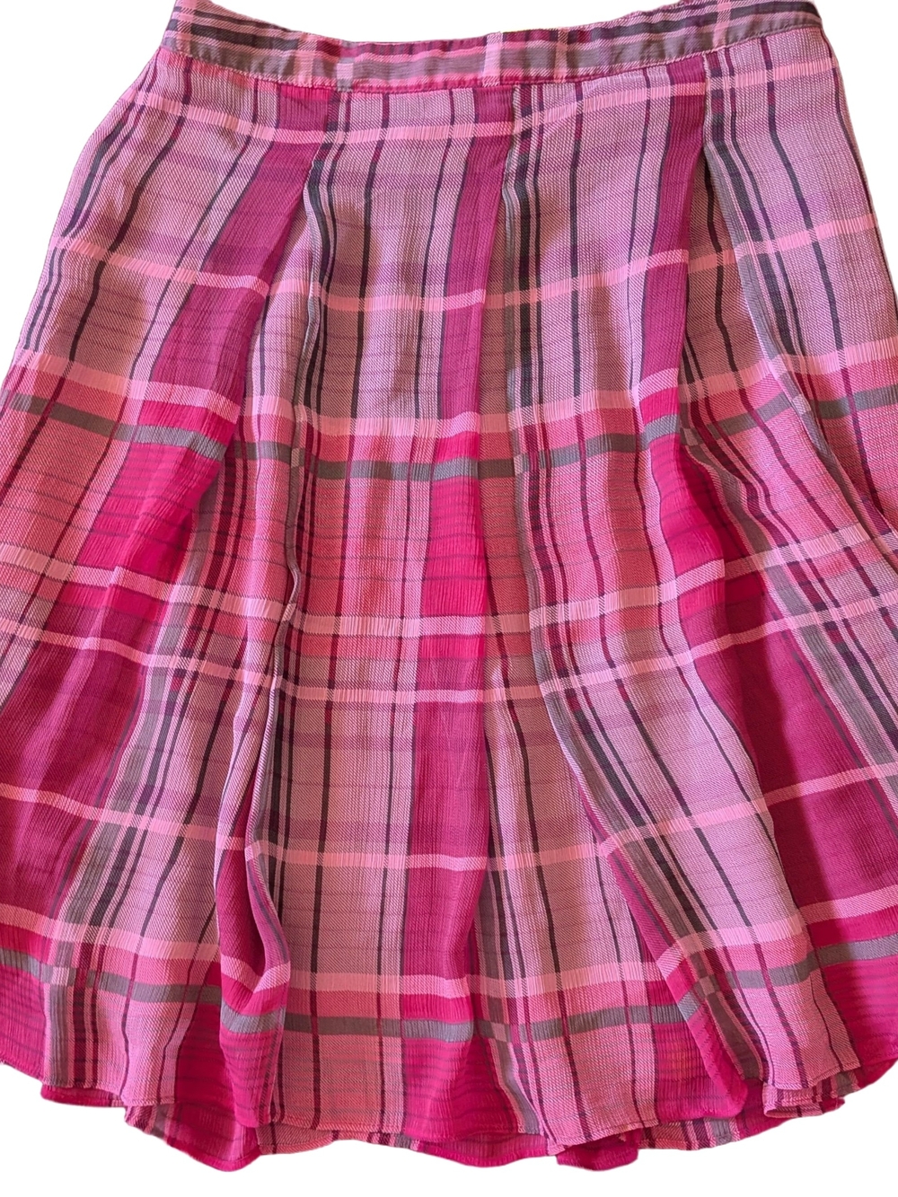 Jaclyn Smith Pink Plaid Circle Skirt
